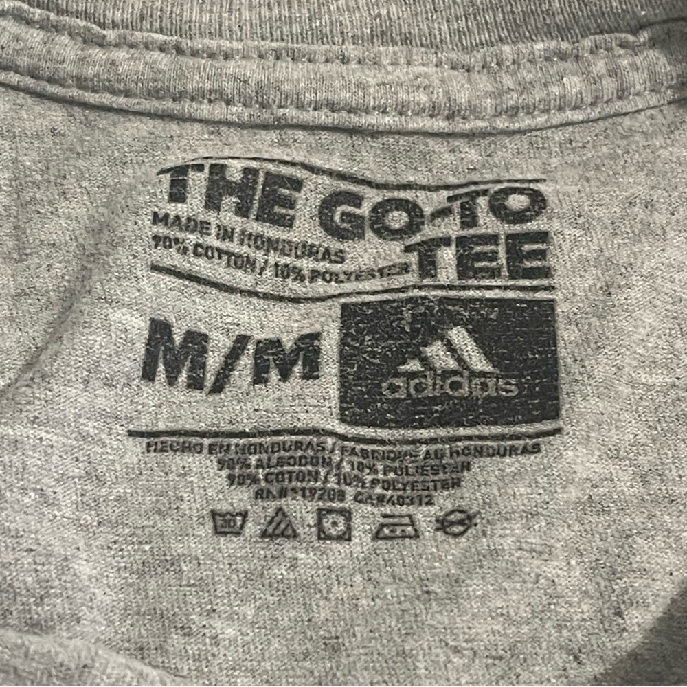 Adidas Shirt Men Medium Gray The Go-To Tee Lightweight Sports‎ Feed The Grind - Picture 3 of 6